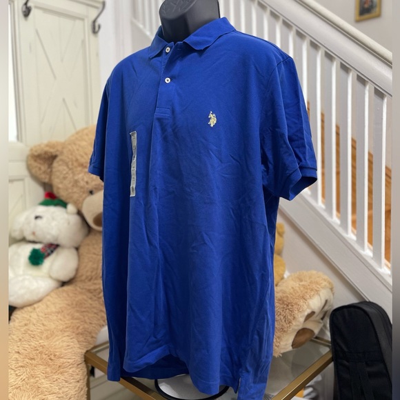 NWT Men’s Size XXL U.S. POLO AASN Short-sleeve Polo Shirt Logo Embroidered Blue - Picture 4 of 13